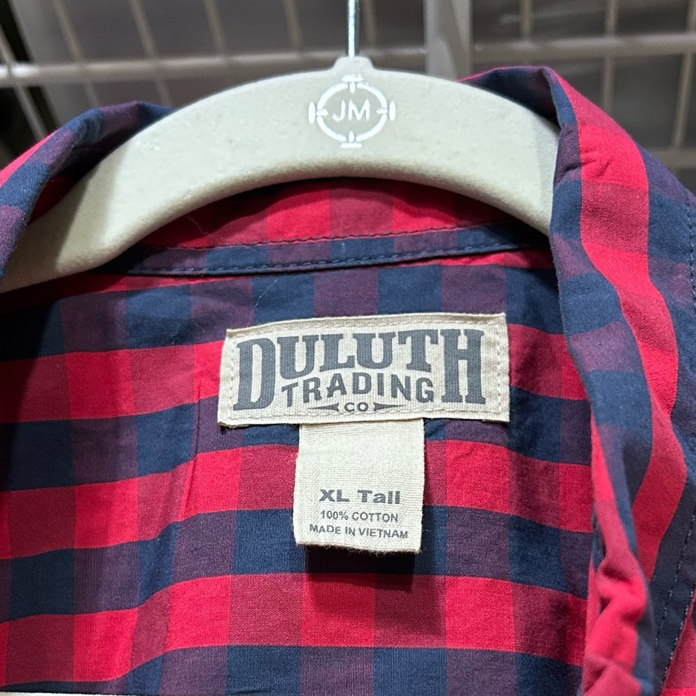 Lot of Two Duluth Trading Co. Men's Plaid Short Sleeved Button Down Shirts XLT